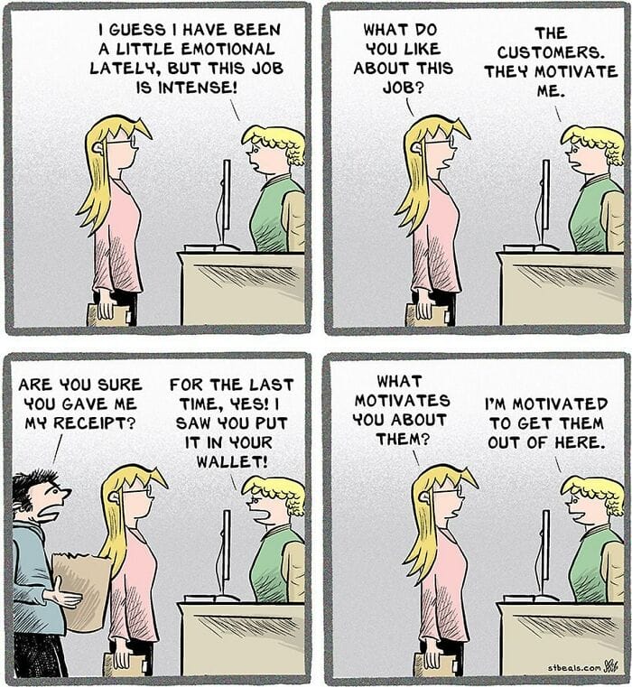 21 What happens in the daily life of a retail worker is perfectly shown by "Stephen Beals" (25 Comics)
