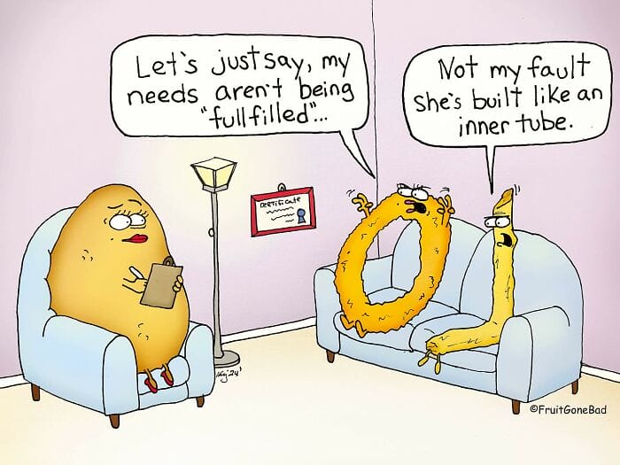 9 10+ Funny and Twisted Comics about Different Cute Food Characters