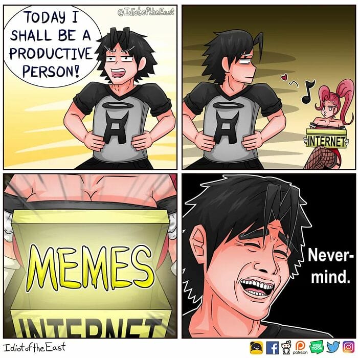 13 18 Idiot of the East Comics the absurdity of Everyday situations by Using Anime characters