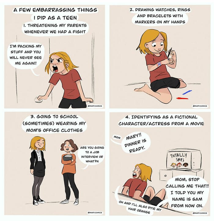 20-19 Here are Slice-of-Life Comics about a Young Woman and Her Relationship (34 Drawings)