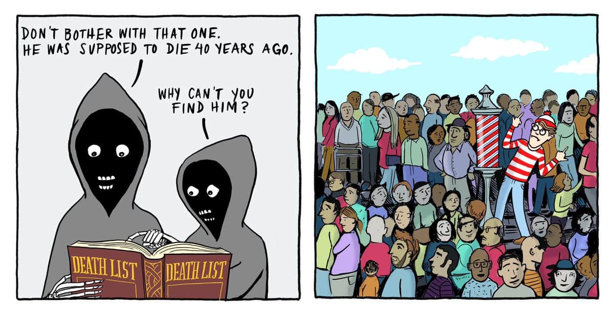 4-23 10+ Grim and Graham Reaper Comics Depict Everyday Situations with a Twist
