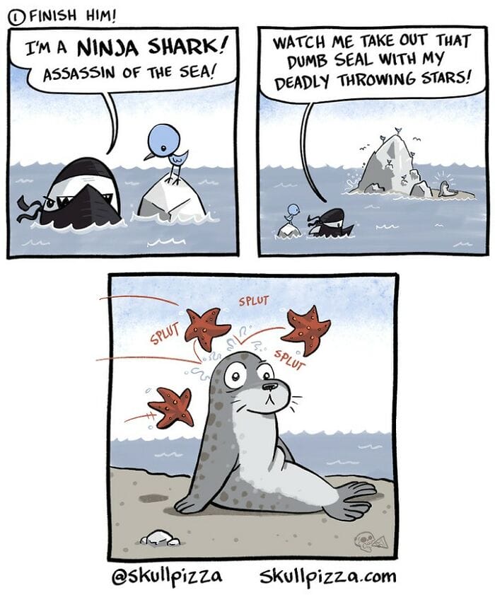 1-27 10+ Skull Pizza Spooky Comics About Humorous Situations