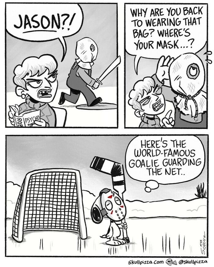 13-27 10+ Skull Pizza Spooky Comics About Humorous Situations