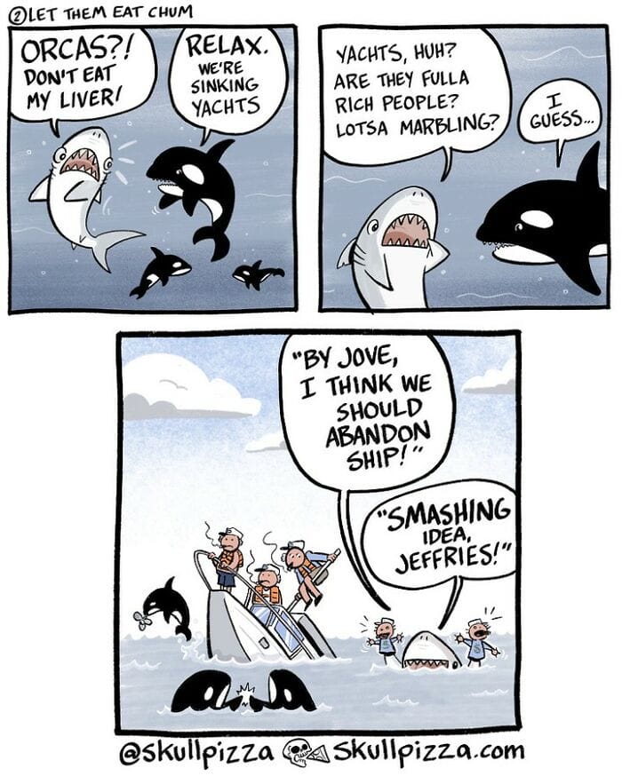 16-27 10+ Skull Pizza Spooky Comics About Humorous Situations