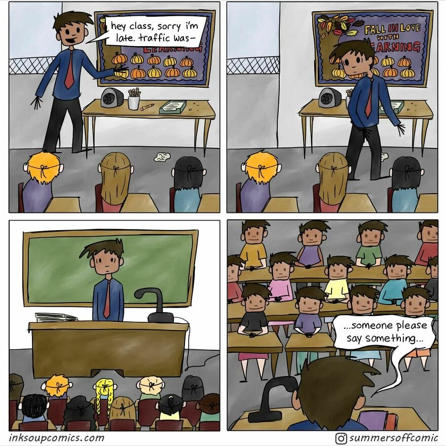 18-52 10+ Times This Artist Shows Struggles Faced by Teacher in Teaching Chidrens Through her Comics