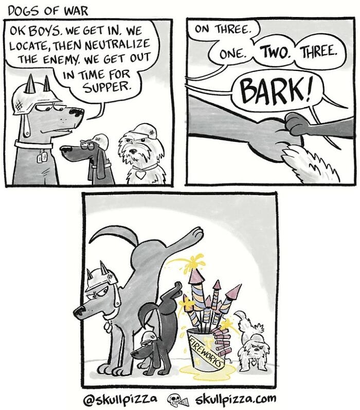 2-26 10+ Skull Pizza Spooky Comics About Humorous Situations
