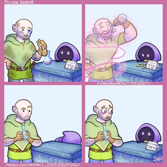 7-14 10+ Times Artist Jakey Boi Arts Creates Random Comics About Dungeons