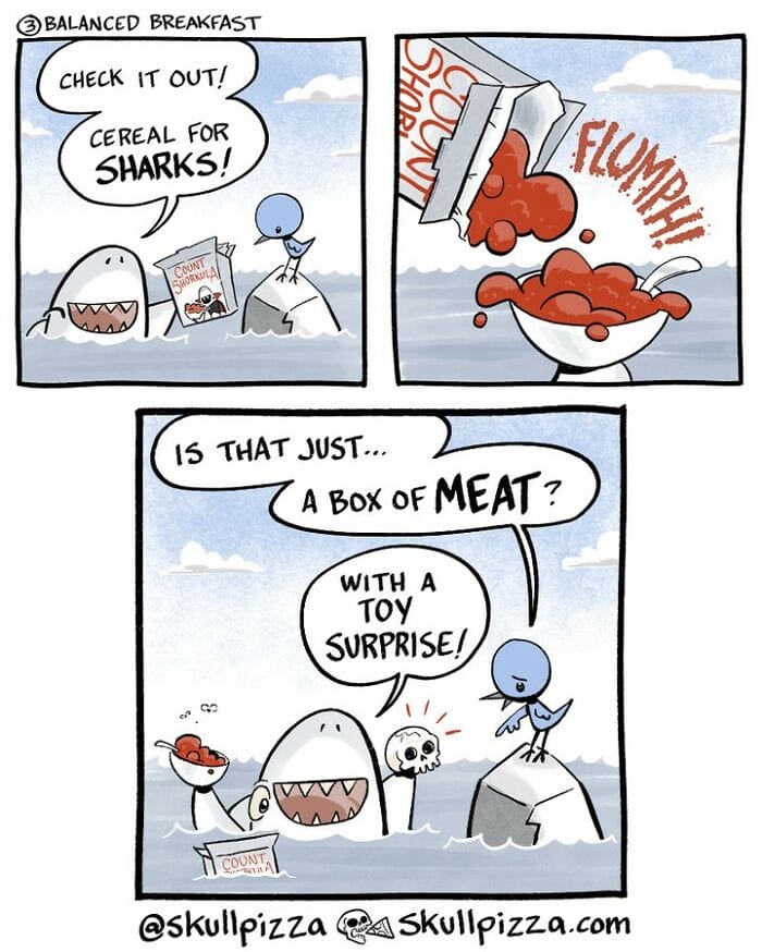 9-26 10+ Skull Pizza Spooky Comics About Humorous Situations