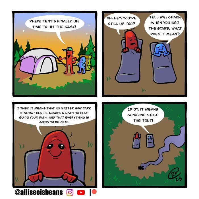 1-6 20 Dark Humor Comics by ‘All I See Is Beans’ That Will Keep You Laughing