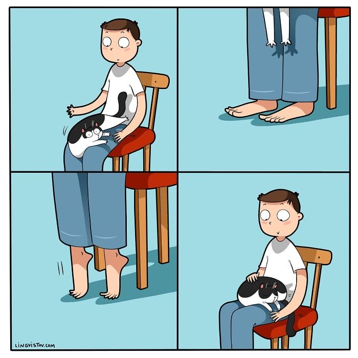 4 20 Hilarious New Comics by Lingvistov That Nail the Cat Life Experience