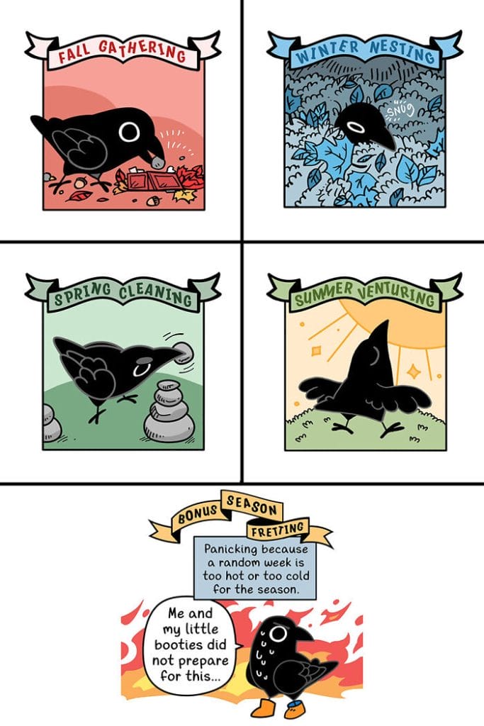 9-4-683x1024 20 Delightfully Whimsical Comics from Isabelle Melançon’s 'Crow Time