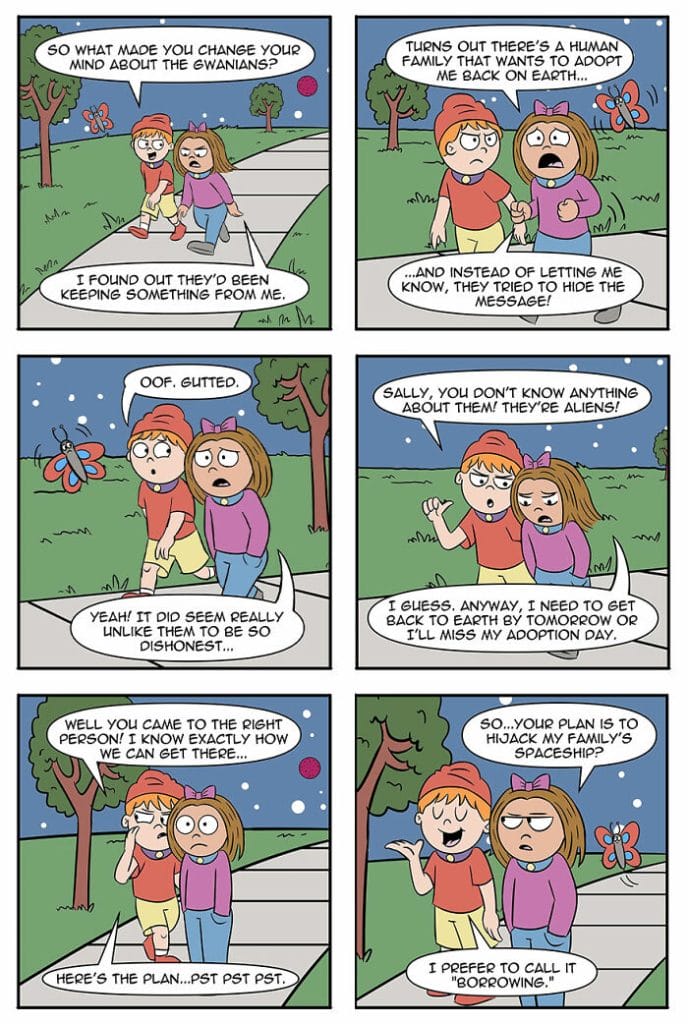 methefamilypet1-688x1024 Artist Explores Humorous Tale of Human Girl Adopted as Alien Pet (20 New Illustrations)