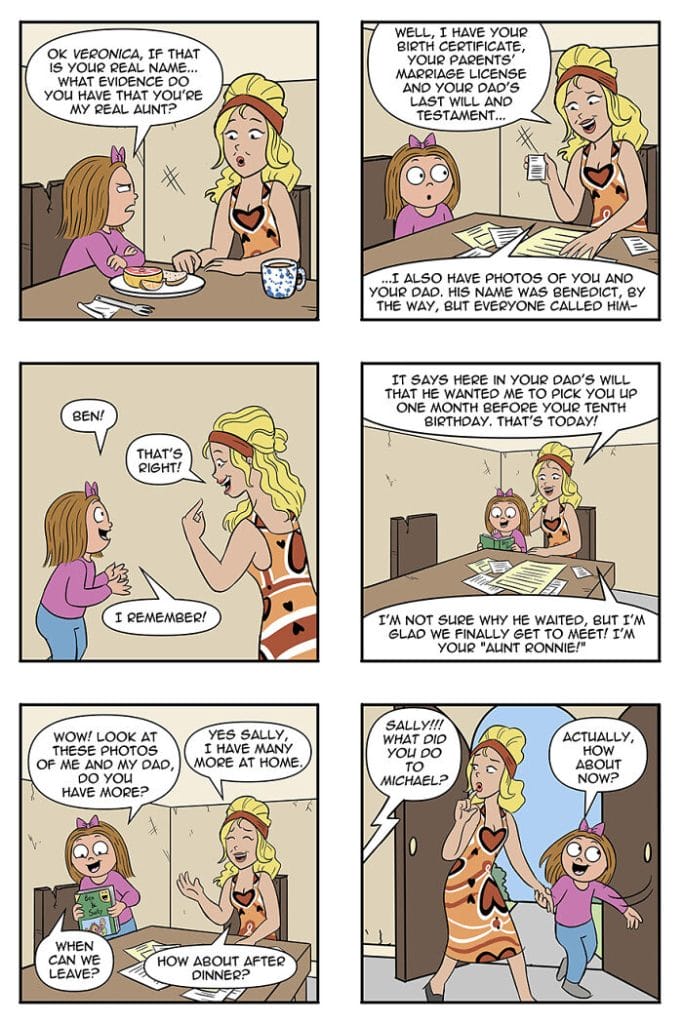 methefamilypet13-683x1024 Artist Explores Humorous Tale of Human Girl Adopted as Alien Pet (20 New Illustrations)