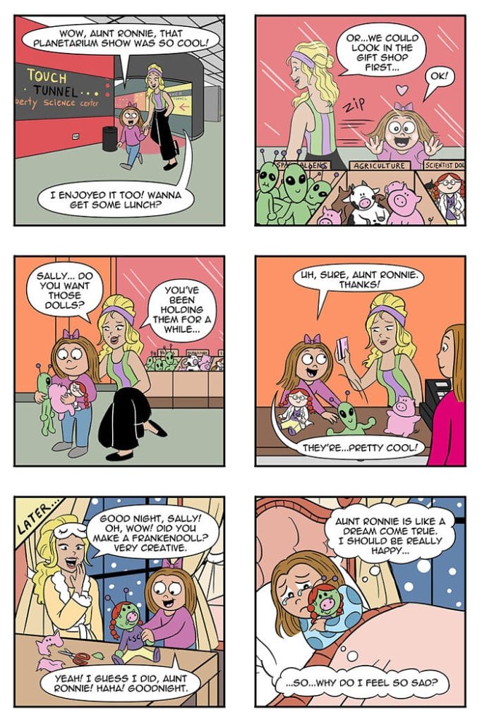 methefamilypet15-683x1024 Artist Explores Humorous Tale of Human Girl Adopted as Alien Pet (20 New Illustrations)
