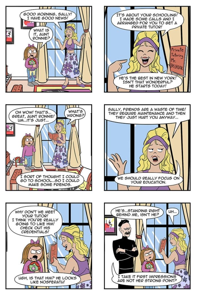 methefamilypet17-683x1024 Artist Explores Humorous Tale of Human Girl Adopted as Alien Pet (20 New Illustrations)