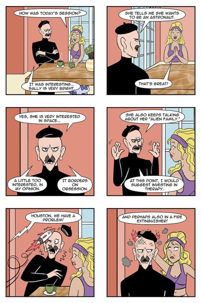 methefamilypet18-683x1024 Artist Explores Humorous Tale of Human Girl Adopted as Alien Pet (20 New Illustrations)