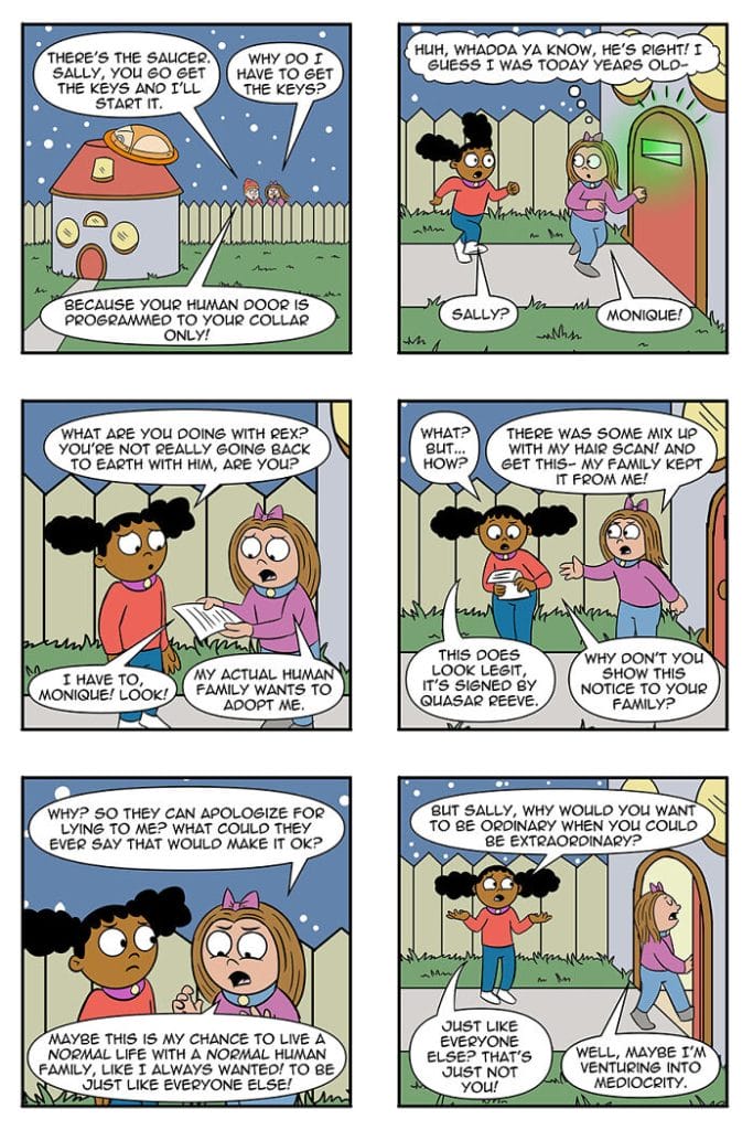 methefamilypet2-683x1024 Artist Explores Humorous Tale of Human Girl Adopted as Alien Pet (20 New Illustrations)