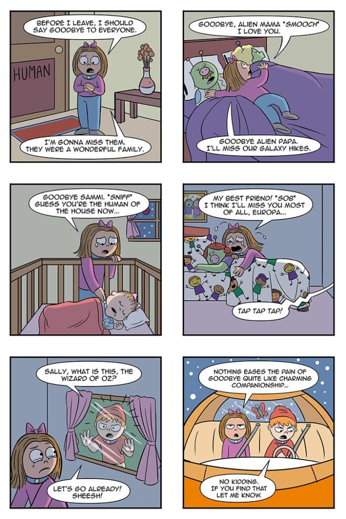 methefamilypet4-683x1024 Artist Explores Humorous Tale of Human Girl Adopted as Alien Pet (20 New Illustrations)