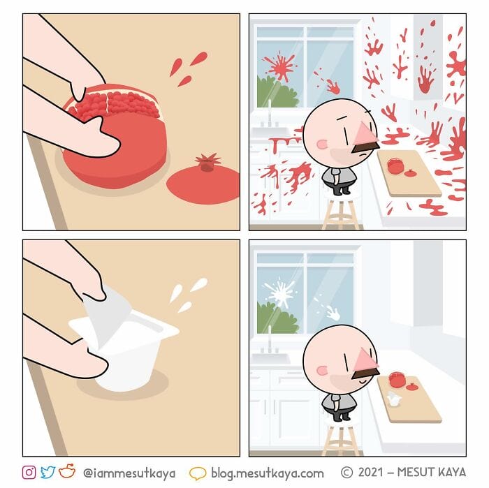 12-1 20 Hilarious Comics Depicting Awkward Life Moments With an Exaggerated Version of the Artist